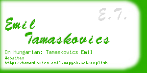 emil tamaskovics business card